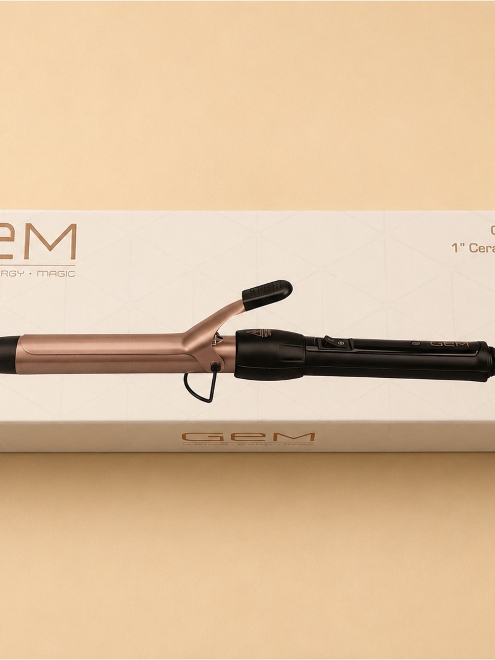 GEM 1" Ceramic Curling Iron in Rose Gold and Black